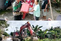 Didampingi OPD Terkait, Sekda Kepsul Beri Bantuan Kepada Warga Terdampak Banjir di Umaloya