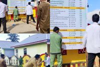 Aparat Desa Auponhia Dirikan Baliho Publikasi Anggaran Desa Tahun 2025