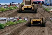 Proses Pekerjaan Jalan di Areal Pasar Sanana